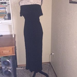 Black strapless dress